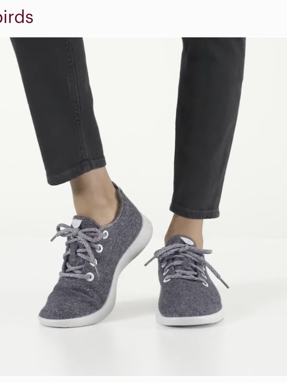 Allbirds Women’s size 9 Charcoal Wool Runner Lace-Up Sneakers, Comfy & Stylish